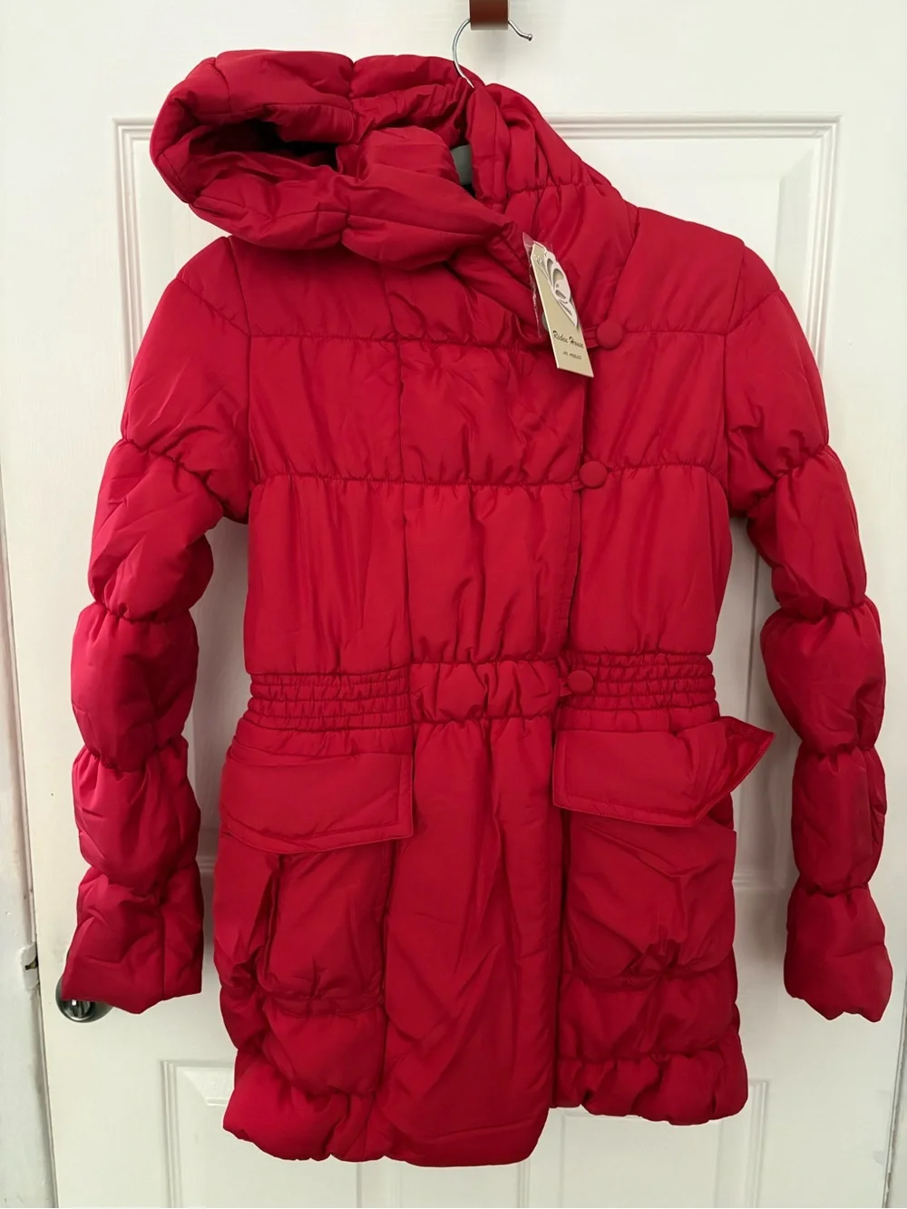 Girls' Bright Red Hooded Puffer Coat